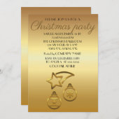 完璧な、エレガント金ゴールド・シャイン・クリスマス 招待状 (正面/裏面)
