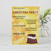 完璧な、カッコいい金ゴールドクリスマス招待状 招待状 (スタンド正面)