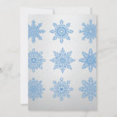 完璧な、クールな、青い雪の結晶のクリスマス 招待状 (裏面)