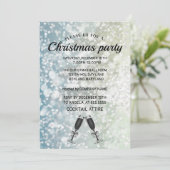 完璧な、スパーッエレガントクな銀のクリスマスの招待 招待状 (スタンド正面)
