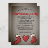 完璧な、美しい、クリスマスの靴下の招待状 招待状 (正面/裏面)