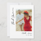 完璧なTouch:ブラックスクリプト結婚の写真 サンキューカード (正面)