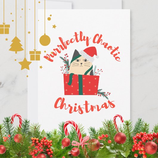 完璧にカオスなクリスマス　面白いホリデー猫 シーズンカード