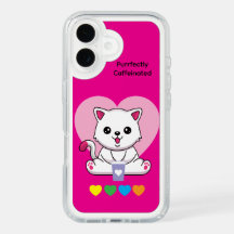 完璧にカフェイン中毒の猫 Speckケース – フクシア