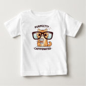 完璧にカフェイン中毒の面白い猫 ベビーTシャツ (正面)