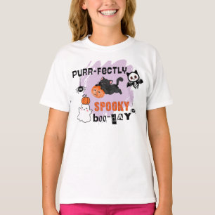 完璧にスプーキーなハロウィンの猫の誕生日 Tシャツ