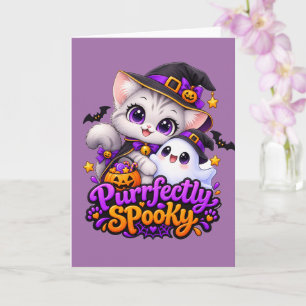 完璧にスプーキー - ハロウィンの猫のご挨拶 カード