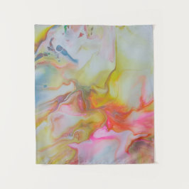 完璧にブレンドされたパステルカラーのアクリル流し込み タペストリー