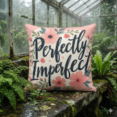 完璧に不完全な花のタイポグラフィー・クォート クッション