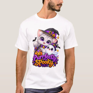 完璧に可愛いハロウィンネコTシャツ Tシャツ
