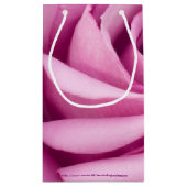 完璧に折り畳まれたピンクのバラ スモールペーパーバッグ (裏面)