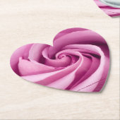 完璧に折り畳まれたピンクのバラ ペーパーコースター (アングル)