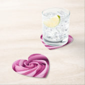 完璧に折り畳まれたピンクのバラ ペーパーコースター (インサイチュ)