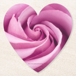 完璧に折り畳まれたピンクのバラ ペーパーコースター