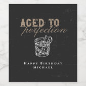 完璧に熟成されたウイスキーの誕生日パーティー ワインラベル (シングルラベル)