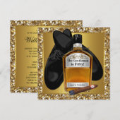 完璧に熟成した大人のゴールド 50歳の誕生日パーティー 招待状 (正面/裏面)