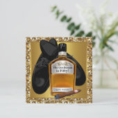 完璧に熟成した大人のゴールド 50歳の誕生日パーティー 招待状 (スタンド正面)