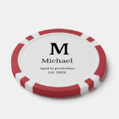 完璧に熟成 est. 19XX モノグラム名前の文字 ポーカーチップ (シングル)