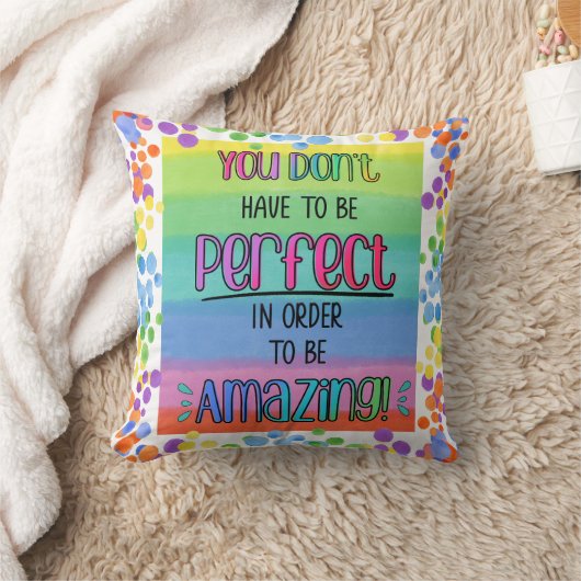 完璧に素晴らしい感動的虹 クッション (ブランケット)