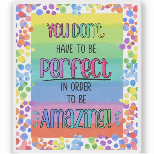 完璧に素晴らしい感動的虹 シール (正面)