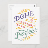 完璧より良い仕上げ – カラー ポストカード (正面/裏面)