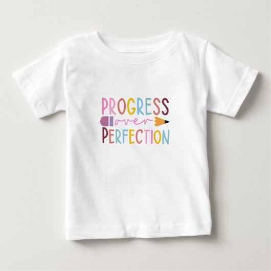 完璧より進歩 アート ベビーTシャツ (正面)