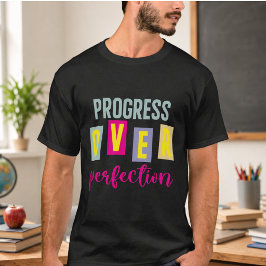 完璧より進歩 バックトゥスクール Tシャツ