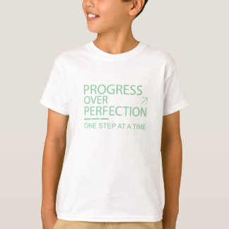 完璧より進歩 モチベーションデザイン キッズTシャツ Tシャツ