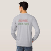 完璧より進歩 – モチベーション長袖 Tシャツ (裏面フル)
