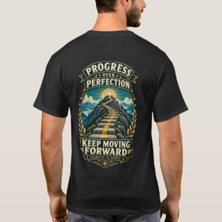 完璧より進歩 前に進み続ける Tシャツ