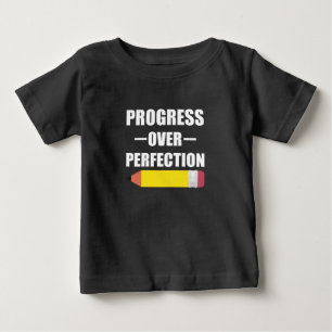 完璧より進歩 教職 バックトゥスクール ベビーTシャツ