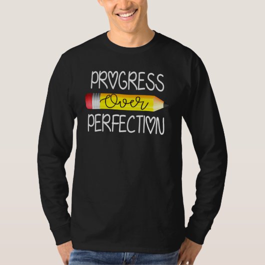完璧より進歩 特別支援教育 教師 バック Tシャツ (正面)