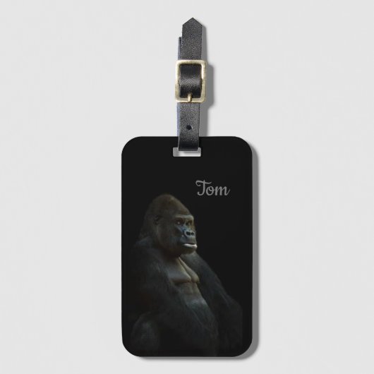 完璧カッコいいな素晴らしブラックモンキー  ラゲッジタグ (正面縦)