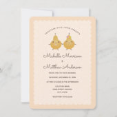 完璧モダンエレガントな梨のキュートお洒落結婚ズ 招待状 (正面)