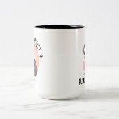 完璧主義猫ママコーヒー愛好家面白い引用 ツートーンマグカップ (中央)