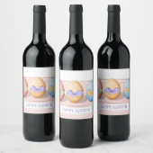 完璧、カッコいいハッピーイースター、卵 ワインラベル (ボトル)