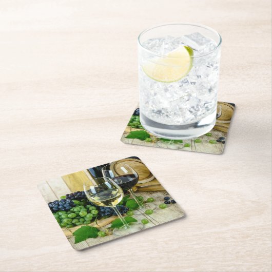 完素晴らし成までの老化ワイン スクエアペーパーコースター (インサイチュ)