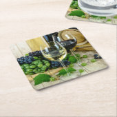 完素晴らし成までの老化ワイン スクエアペーパーコースター (アングル)