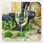 完素晴らし成までの老化ワイン スクエアペーパーコースター (正面)