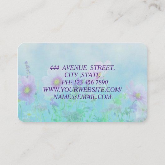 完素晴らし璧な花モダン 名刺 (裏面)