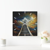 宗教とアフター絵画ライフの天国への階段 スクエア壁時計 (ホーム)