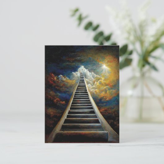 宗教とアフター絵画ライフの天国への階段 ポストカード (スタンド正面)
