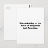 宗教に対する差別はアンチ系アメリカ人だ ポストカード (正面/裏面)
