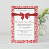 宗教の中立休日のパーティ(フェイクなリボン) 招待状 (スタンド正面)