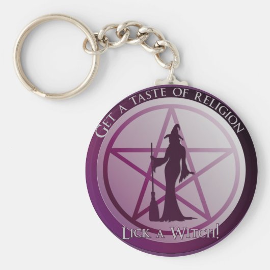 宗教の味を覚えなさい。魔女をなめ! キーホルダー (正面)