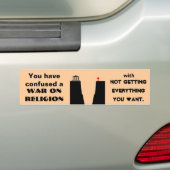 宗教の戦争 バンパーステッカー (車上)
