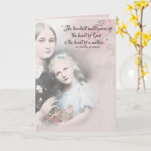 宗教の母の日聖テレース·ゼリー·マーティン カード (黄色い花)