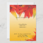 宗教の結婚式招待状、秋の赤い葉 招待状 (裏面)