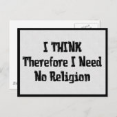 宗教は必要ない ポストカード (正面/裏面)