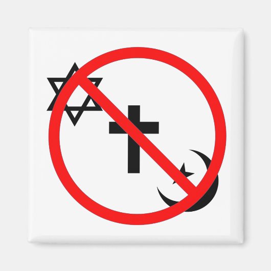 宗教は歓迎しない マグネット (正面)